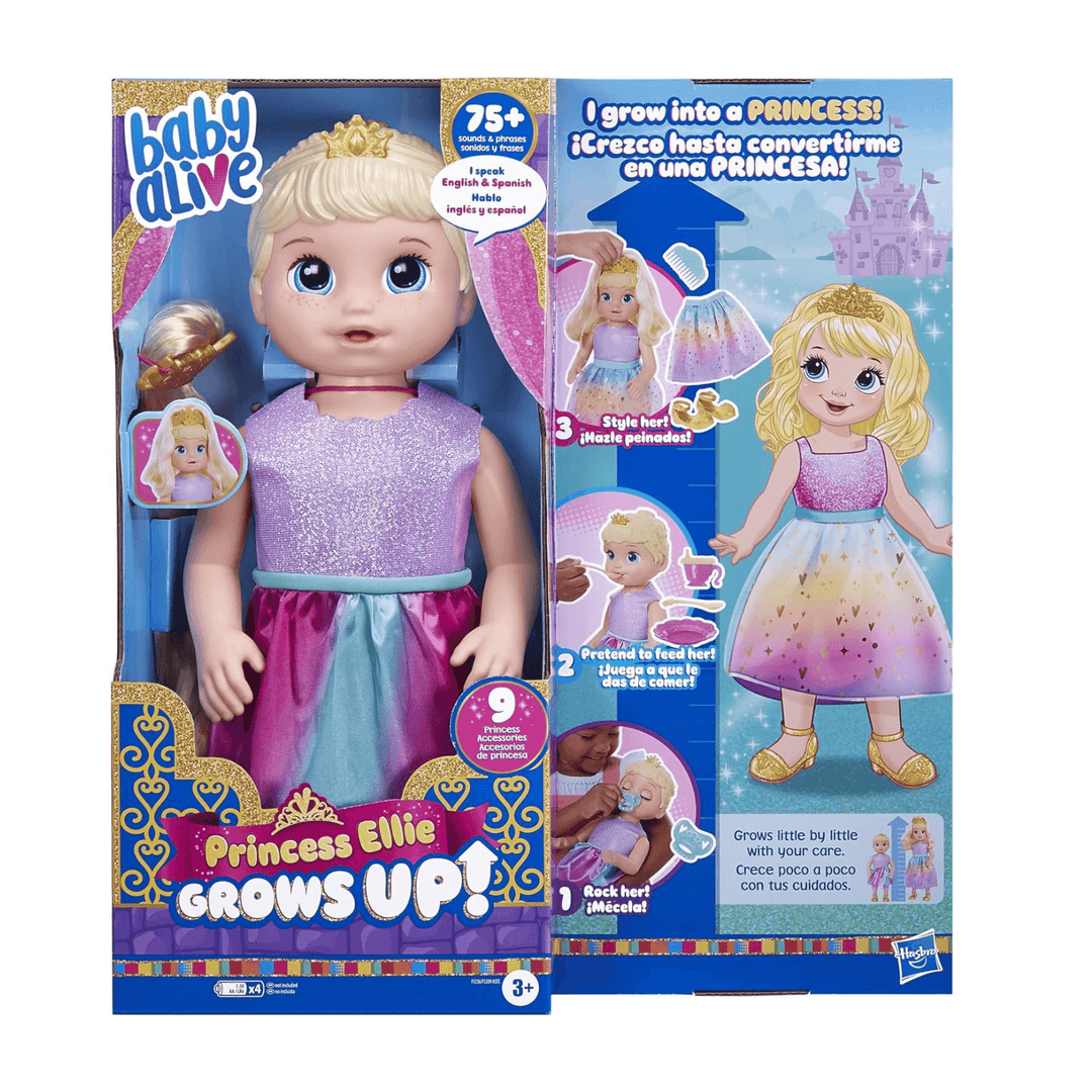 baby alive princess ellie grows up in card packaging