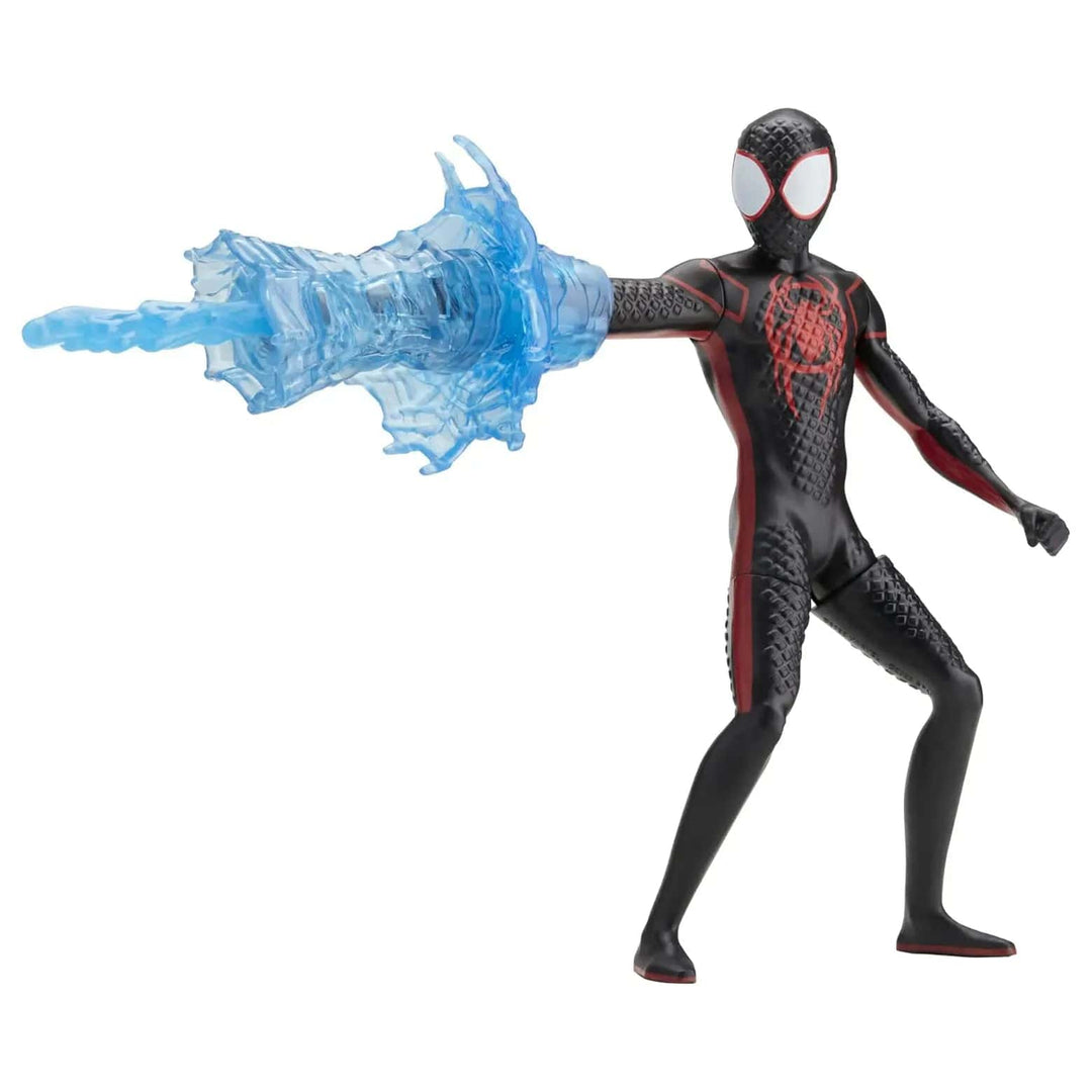 Spiderman action figure with bue web spinner weapon