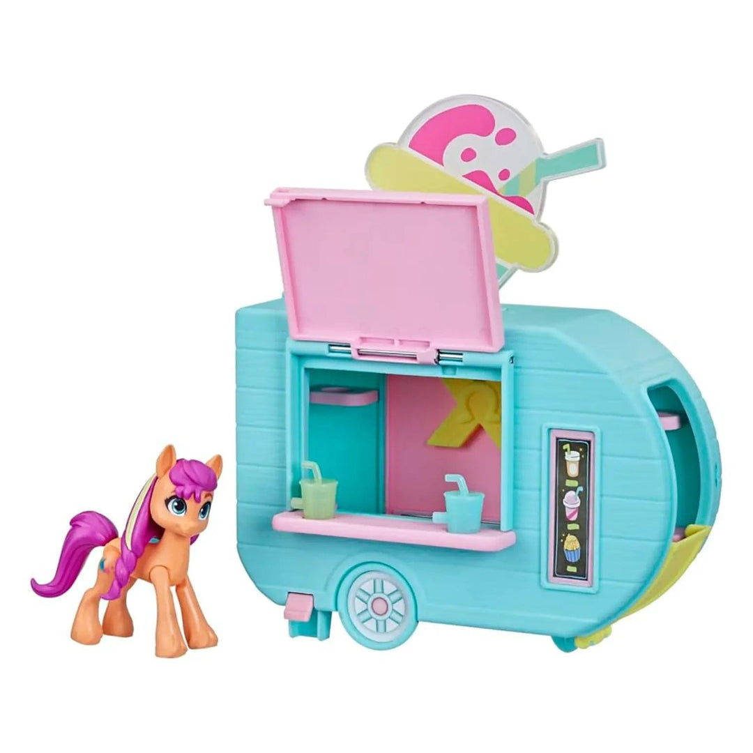 My little pony smoothie truck playset with light up neon sign and pony figure with moving legs