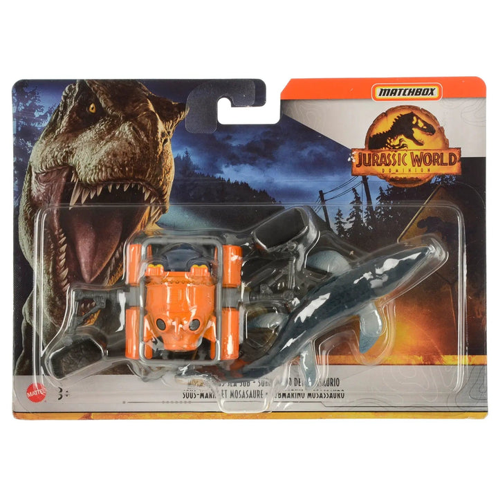 Mosasaurus and Sea Sub Matchbox Jurassic World Vehicle and dinosaur playset