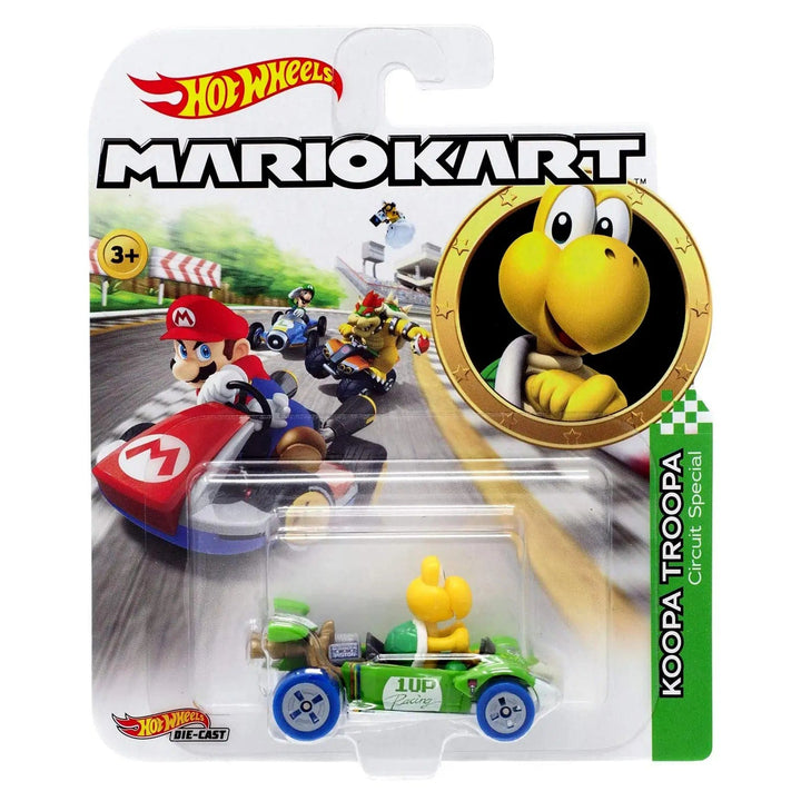 Hot Wheels Mario Kart Koopa Troopa in a die cast circuit special car