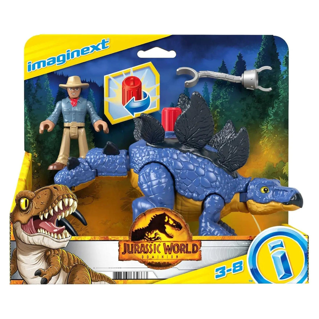 Jurassic World Stegosaurus and dr grant figure playset in packaging