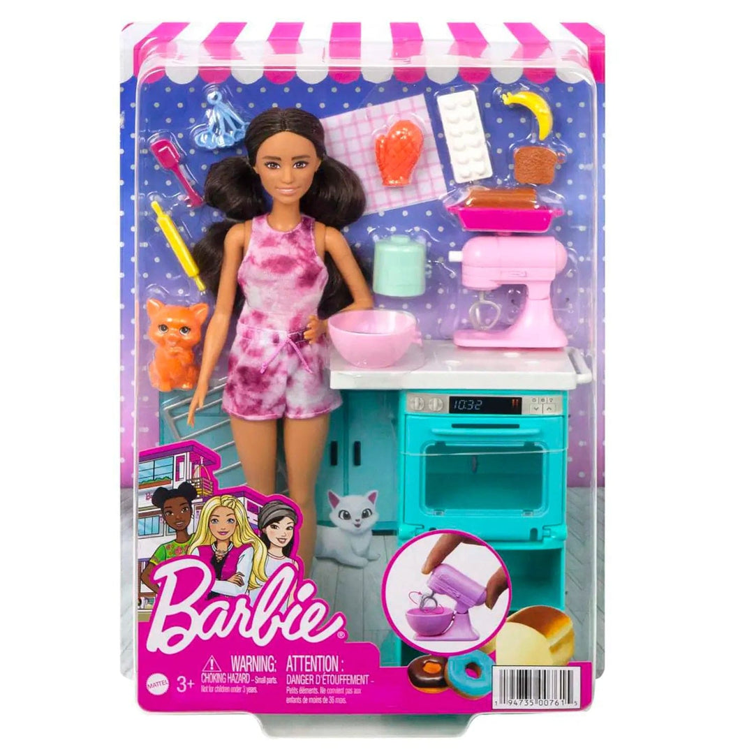 Boxed Barbie Baking playset with doll, oven food mixer and kitten