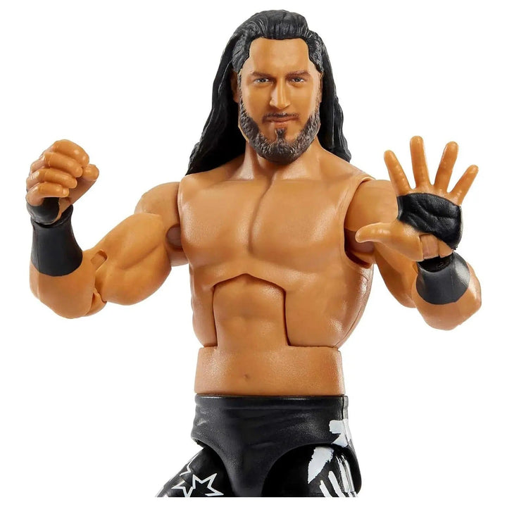 Close up of WWE Elite Collection Mustafa Ali action figure for fans and collectors