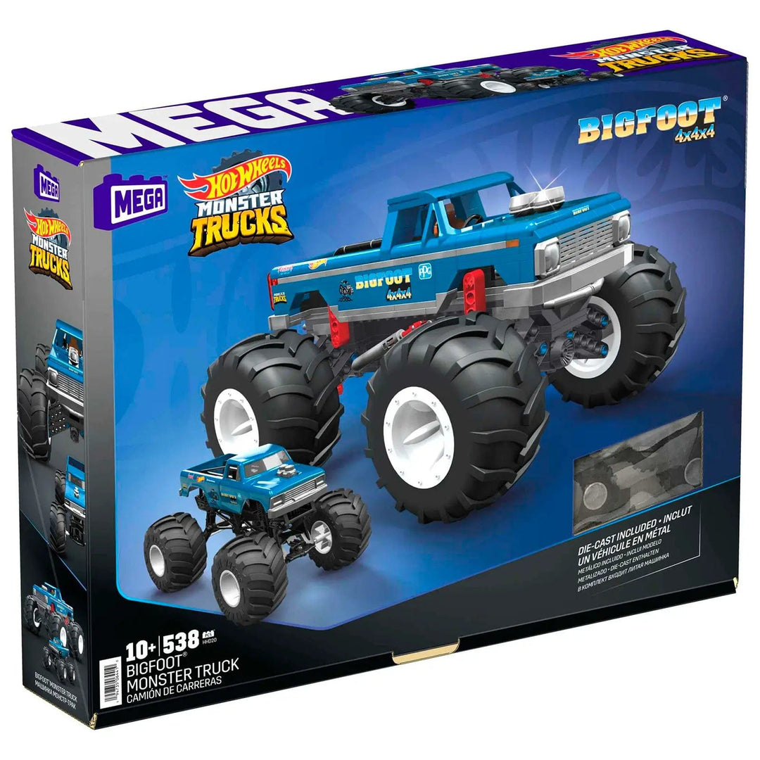 Mega Hot Wheels Bigfoot Monster Truck Building Set Box with 538 Pieces