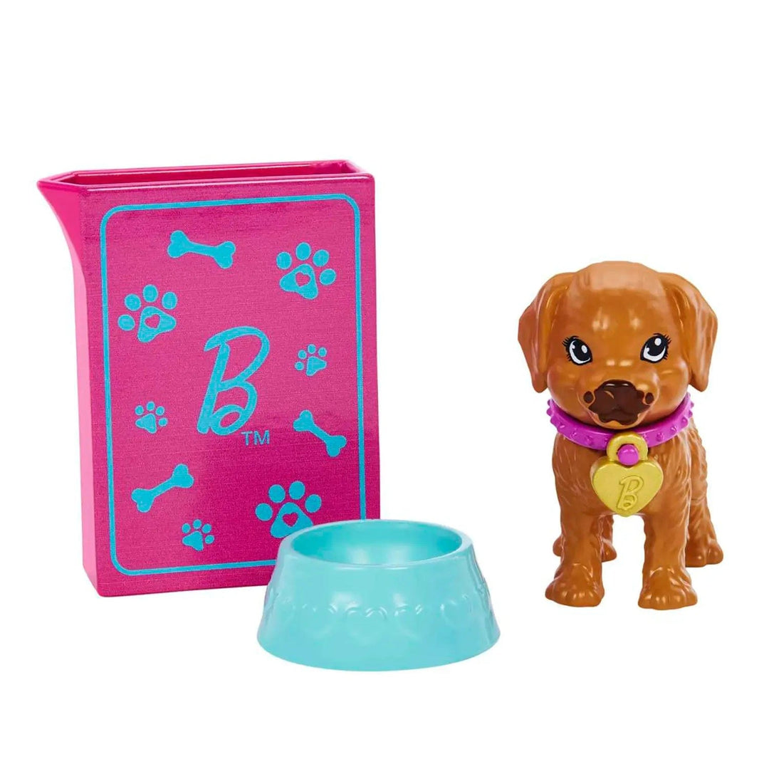 Barbie pup adoption puppy with water bowl