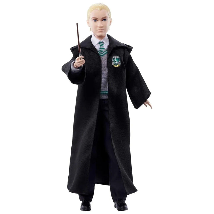 Draco Malfoy figure with wand, robe and Hogwarts uniform for collectors