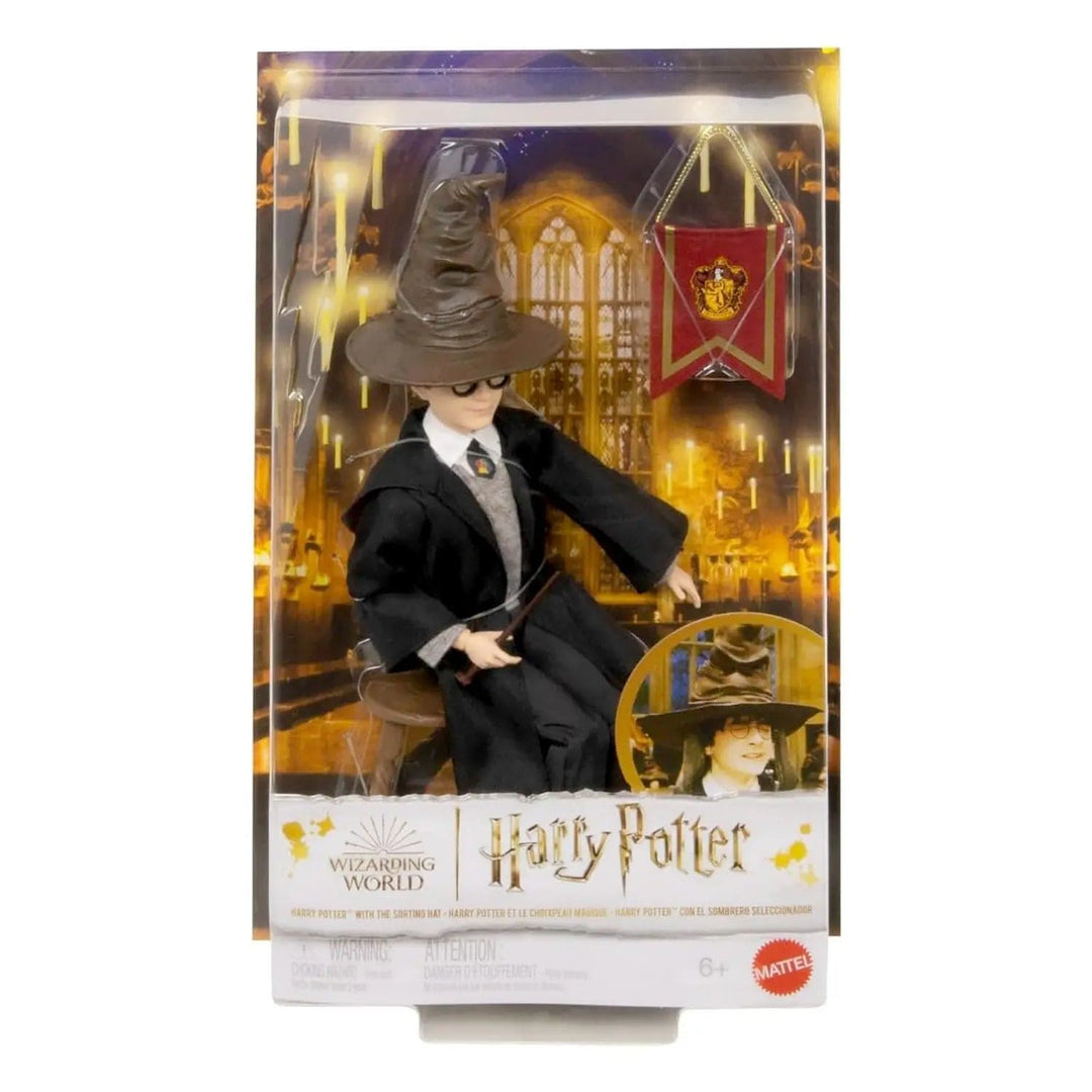 Harry Potter with The Sorting Hat Doll collectible action figure in display box packaging