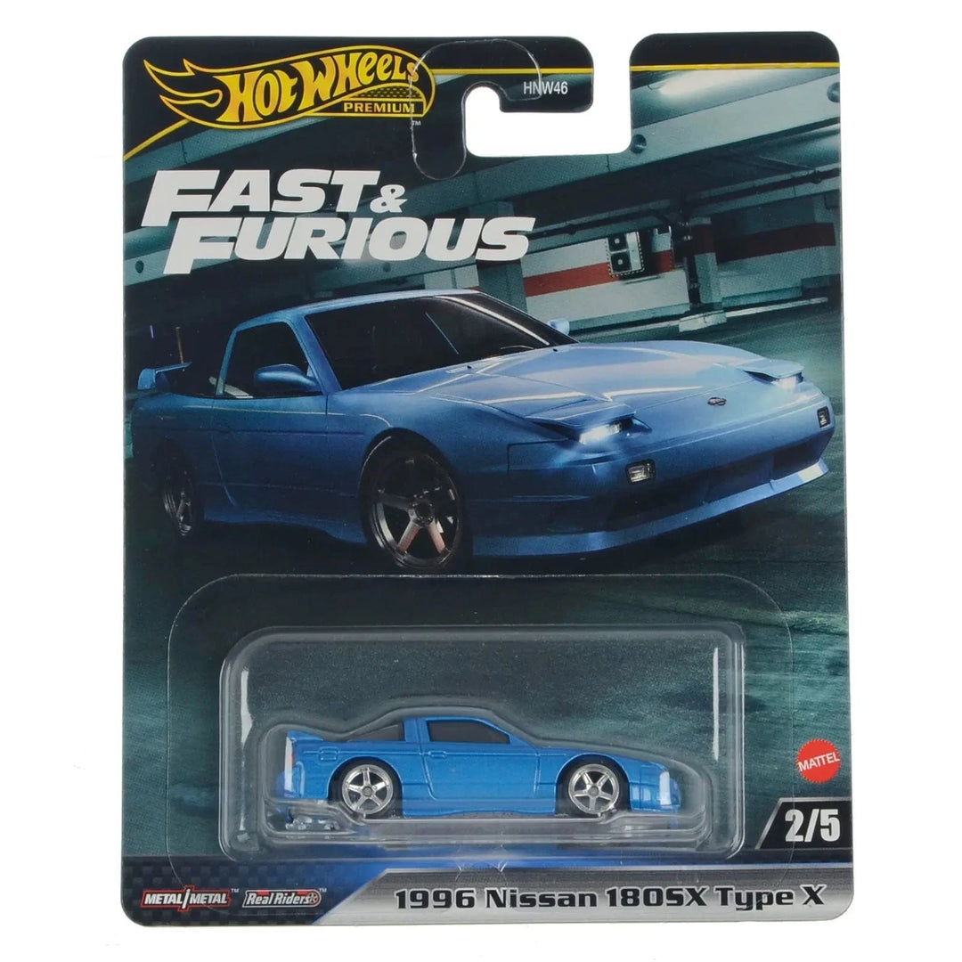 1996 Nissan 180SX Type X in blue from the Hot Wheels Premium Fast & Furious series