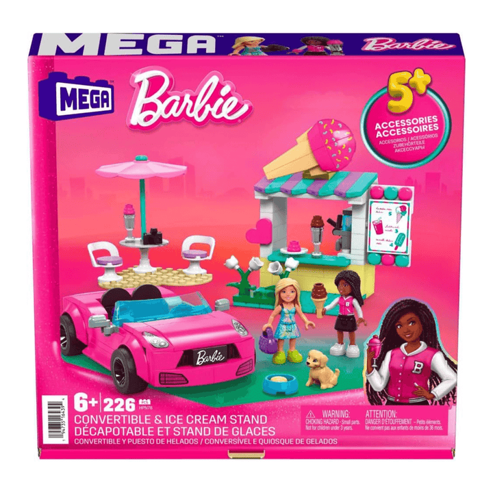 Mega Barbie Convertible Ice Cream Stand Building Play Set Age 6+