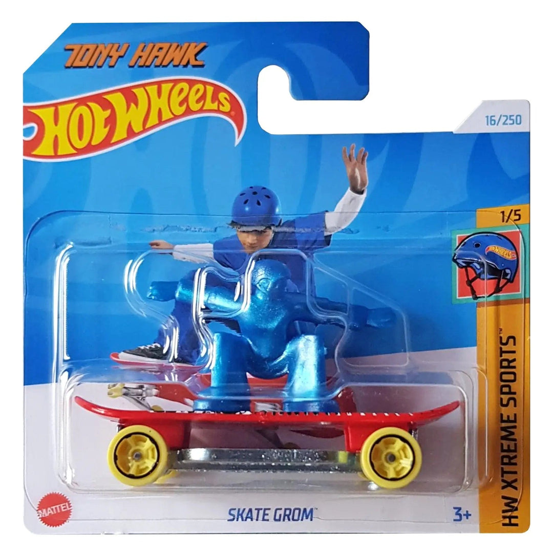 Hot Wheels Tony Hawk Skate Grom Xtreme Sports skateboard with blue figure