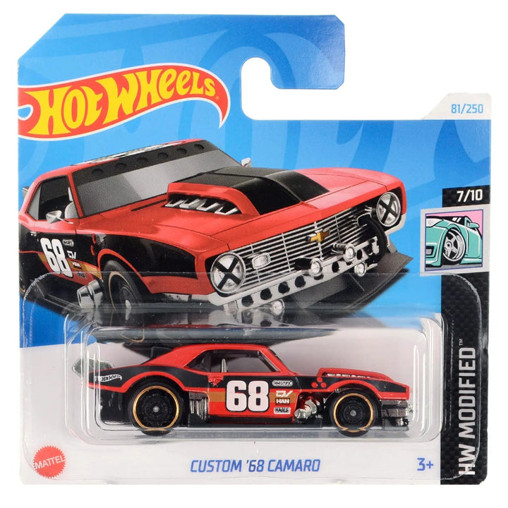 Hot Wheels Modified series Custom '68 Camaro in red die-cast car