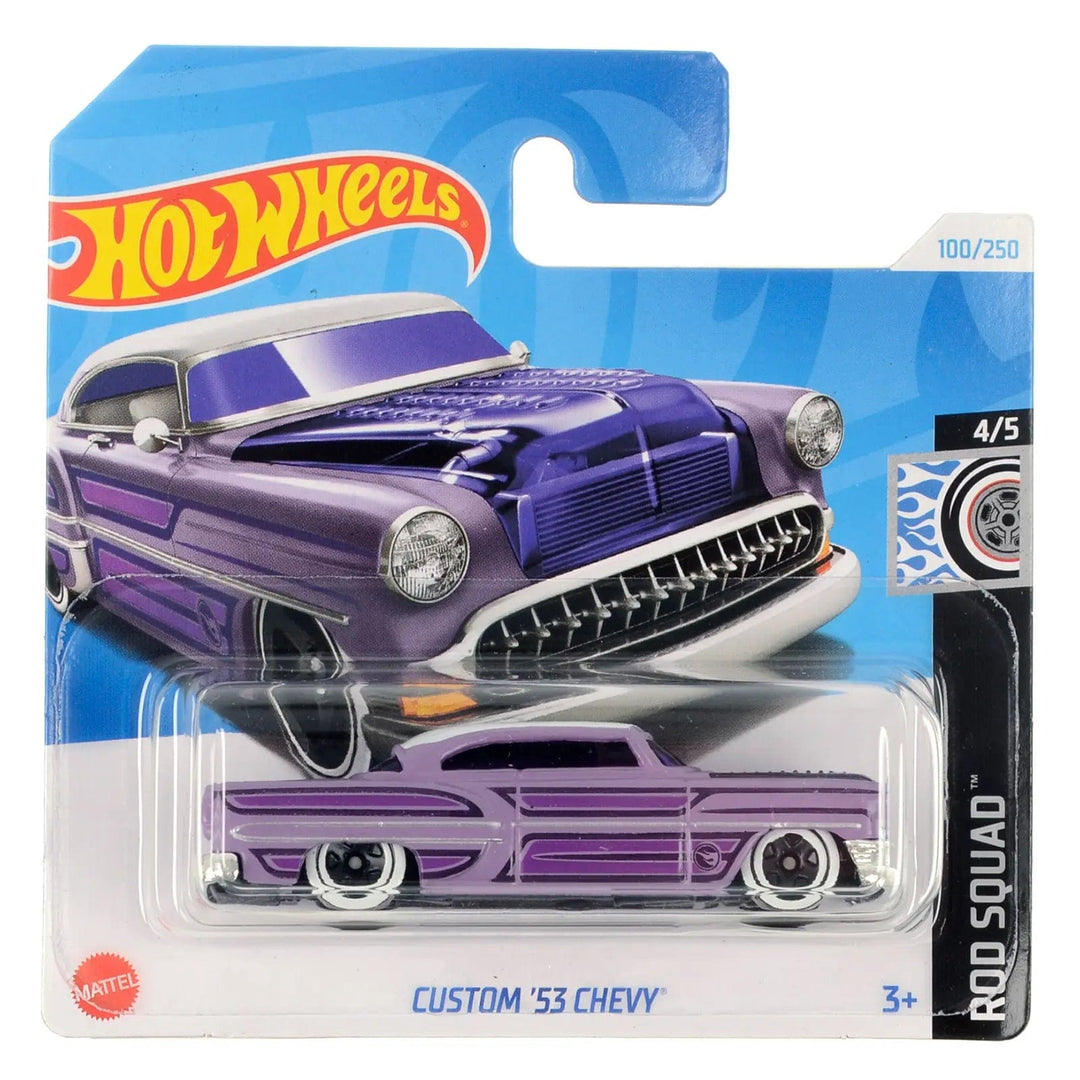 Hot Wheels Rod Squad series Custome '53 Chevy in purple die-cast car