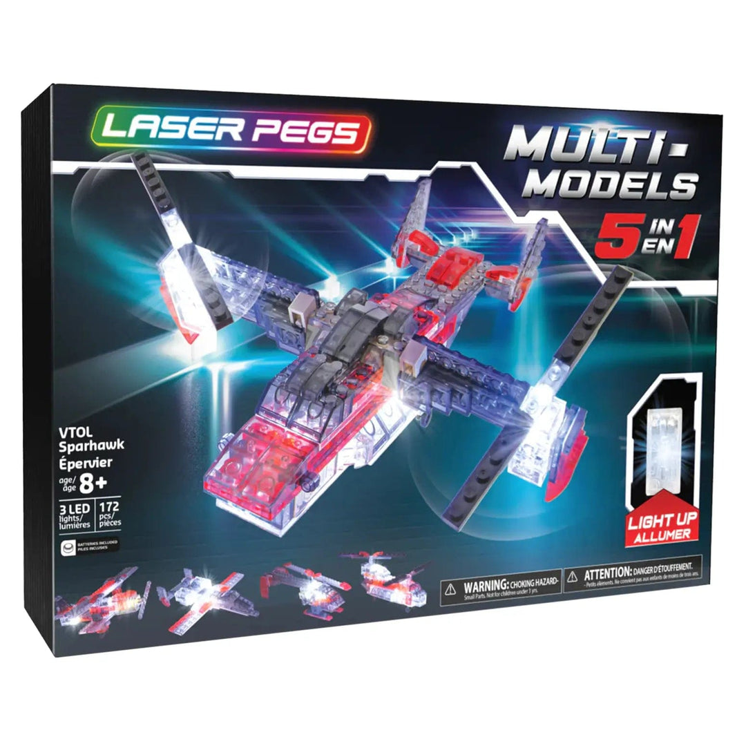 Laser Pegs box of multi models 5 in 1 aircraft building kit with light up bricks