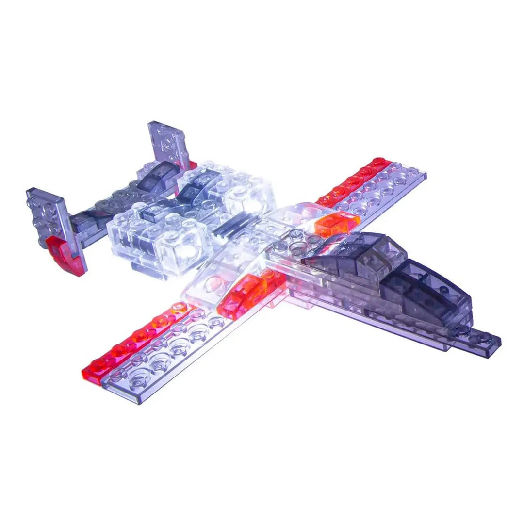 fighter jet plane built with laser peg building bricks