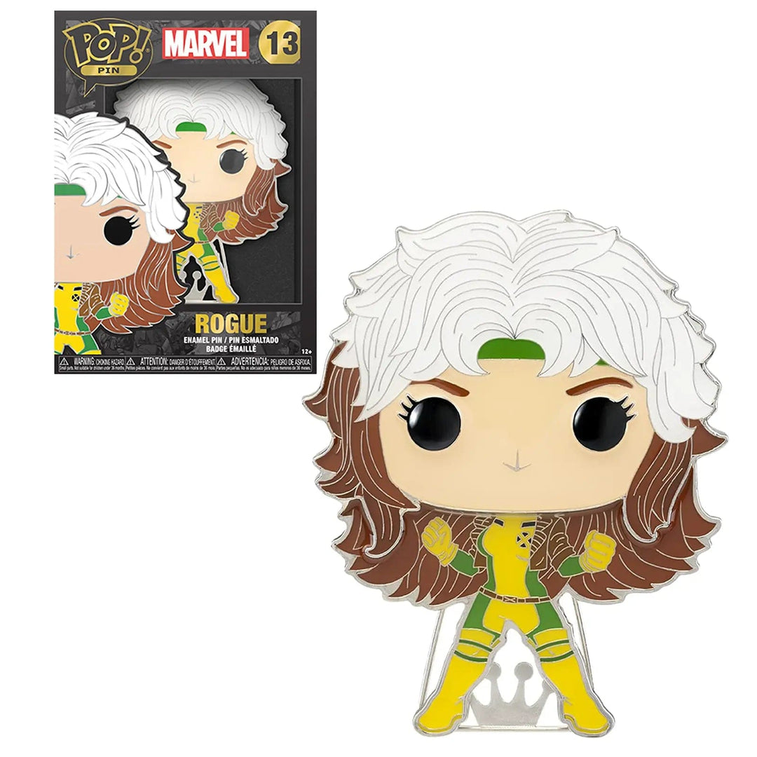 Marvel Rogue Funko Pop pin with coloured enamel and removable stand