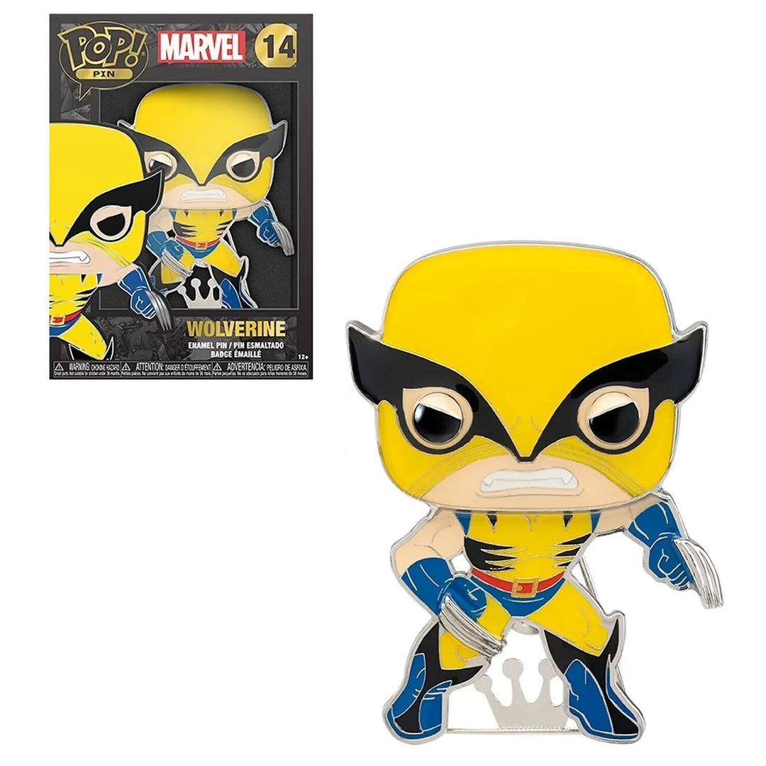 Marvel Wolverine Funko Pop pin with coloured enamel and removable stand