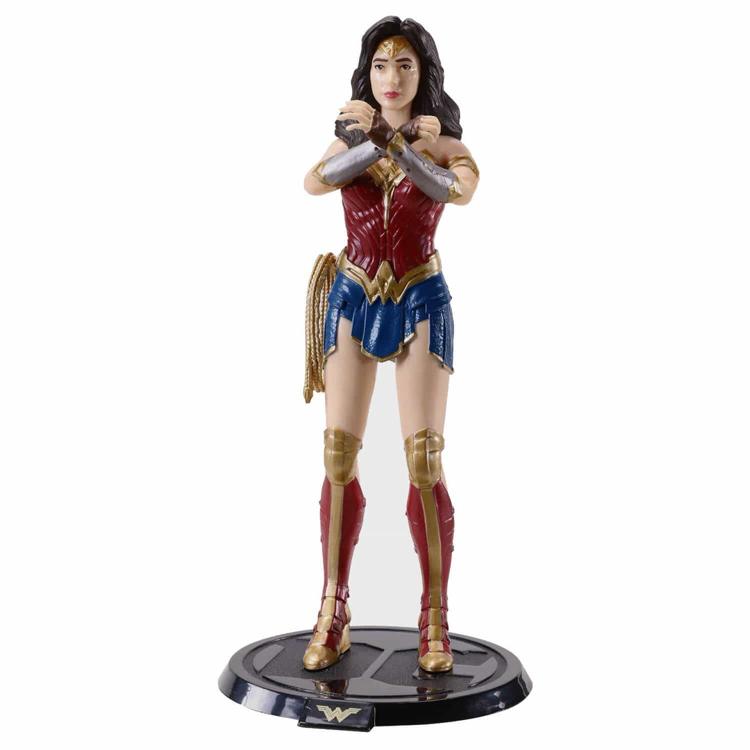 Bendyfigs DC Comics character Wonder Woman on a black display stand