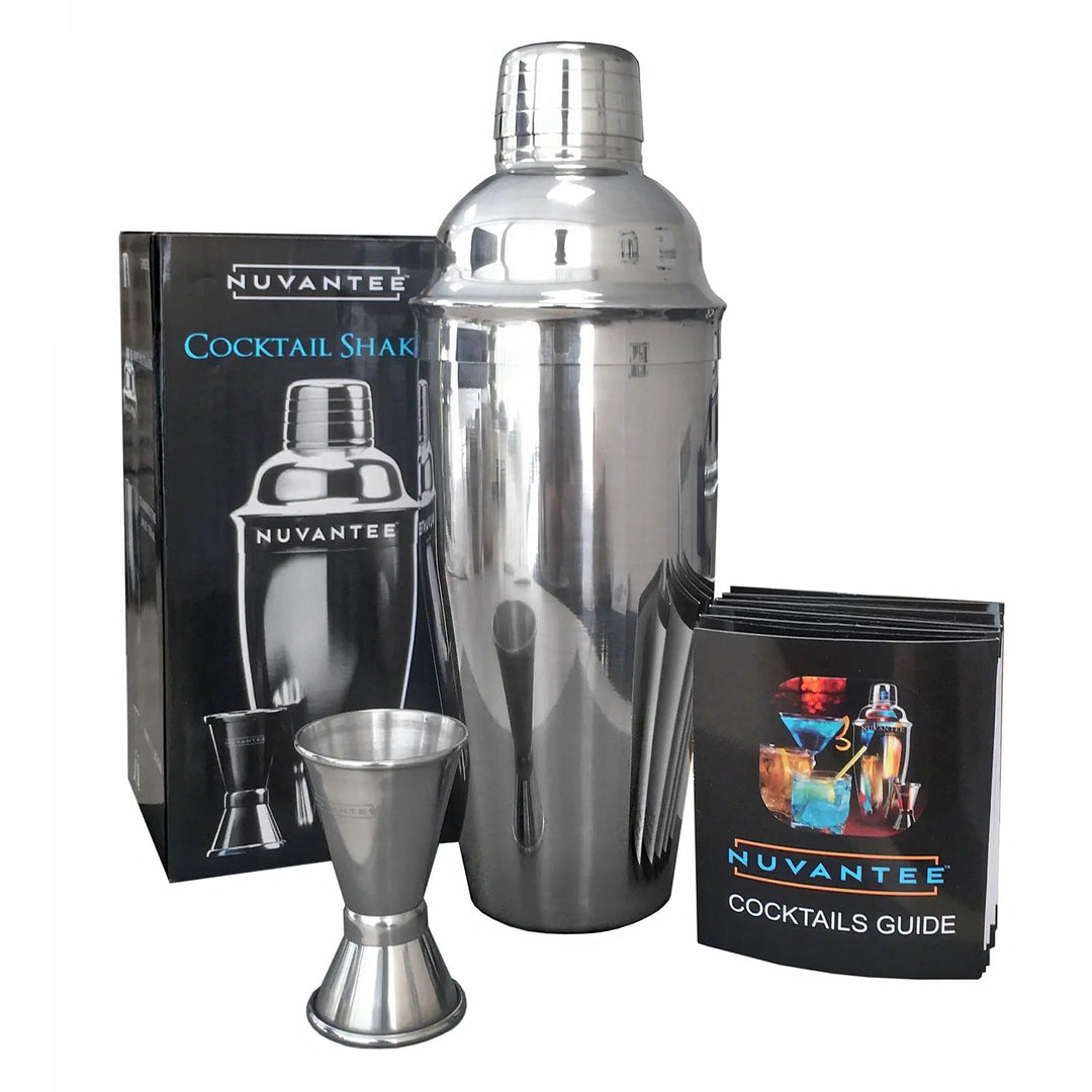 Cocktail shaker set with jigger and cocktails booklet