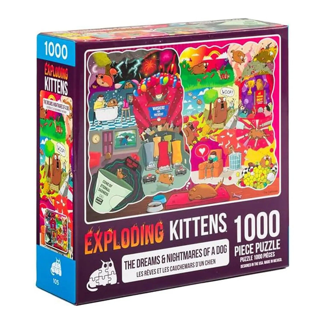 The Dreams and Nightmares of a dog design Exploding Kittens 1000 piece jigsaw puzzle