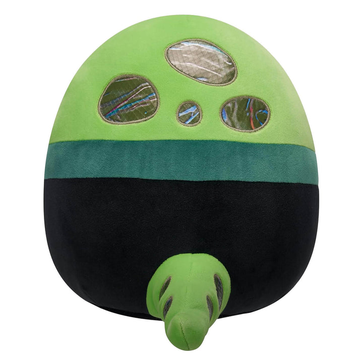 Back view of Slytherin snake soft toy on a white background