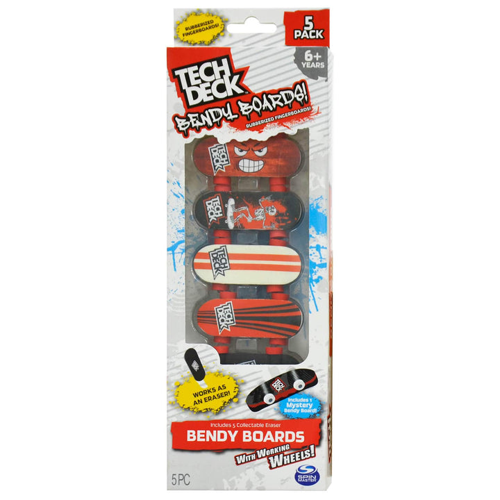 Pack Of 5 Tech Deck Bendy Boards Finger Skateboard Eraser