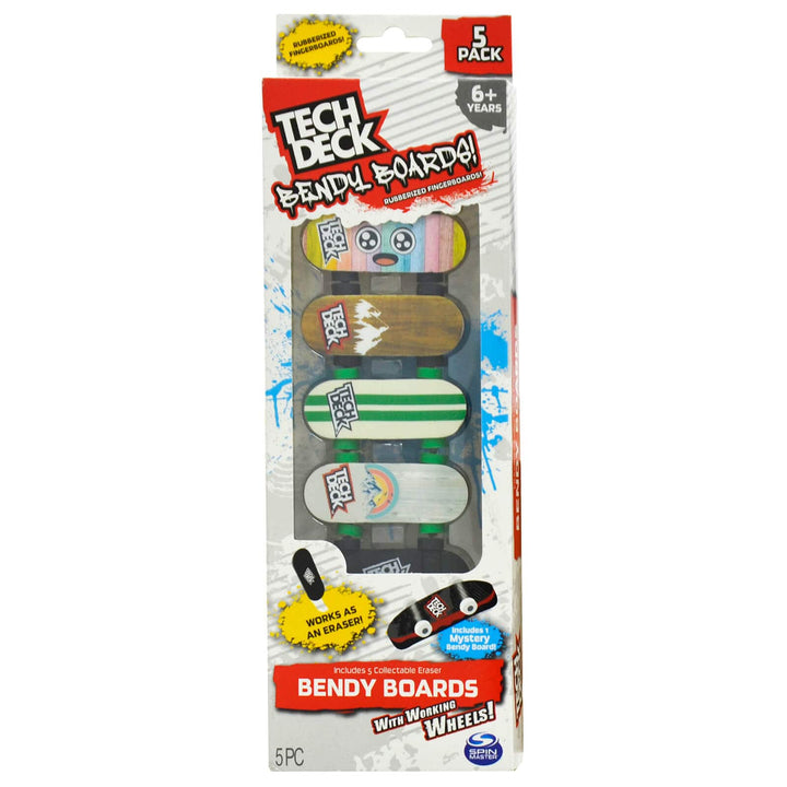 Pack Of 5 Tech Deck Bendy Boards Finger Skateboard Eraser