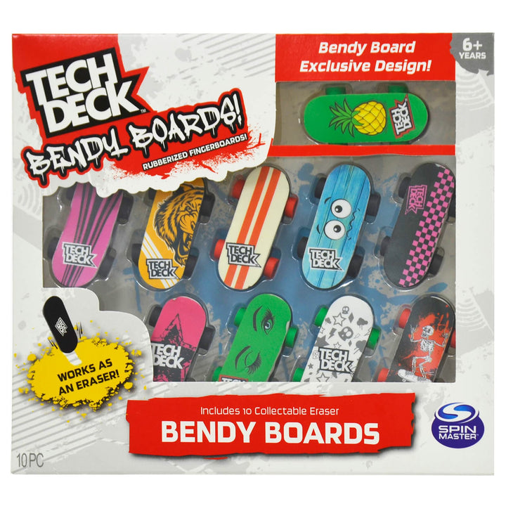 Pack Of 10 Tech Deck Bendy Boards Finger Skateboard Eraser