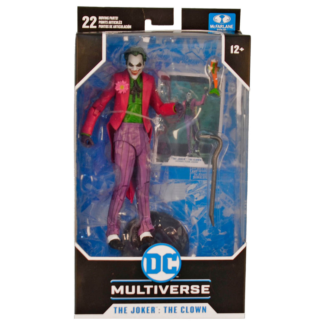 The Joker The Clown character action figure from DC Multiverse with 22 moving parts