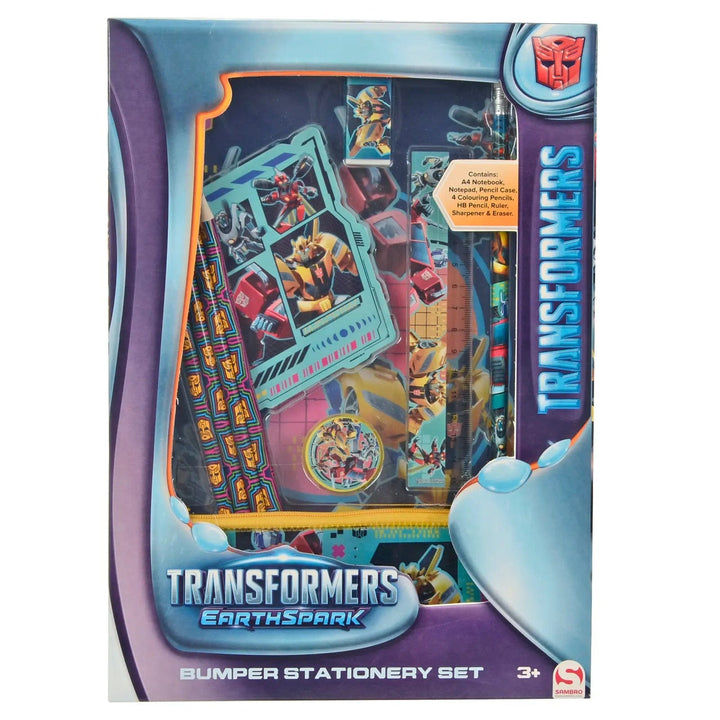 Transformers Earthspark Bumper Stationery Set with Notebook, note pad, pencils, ruler and lots more