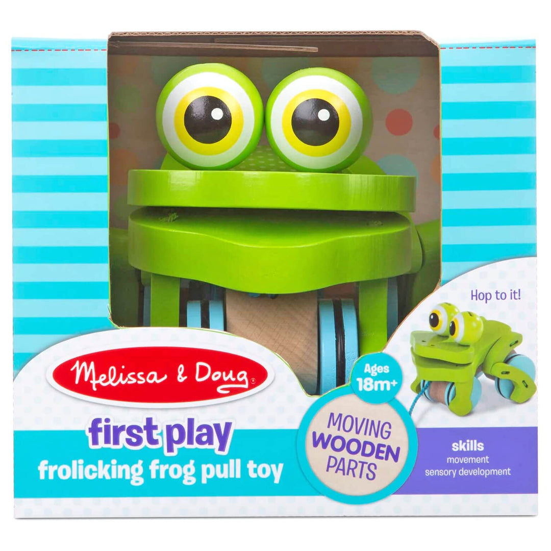 Melissa & Doug First Play Wooden Frog Pull Along Toddler Toy