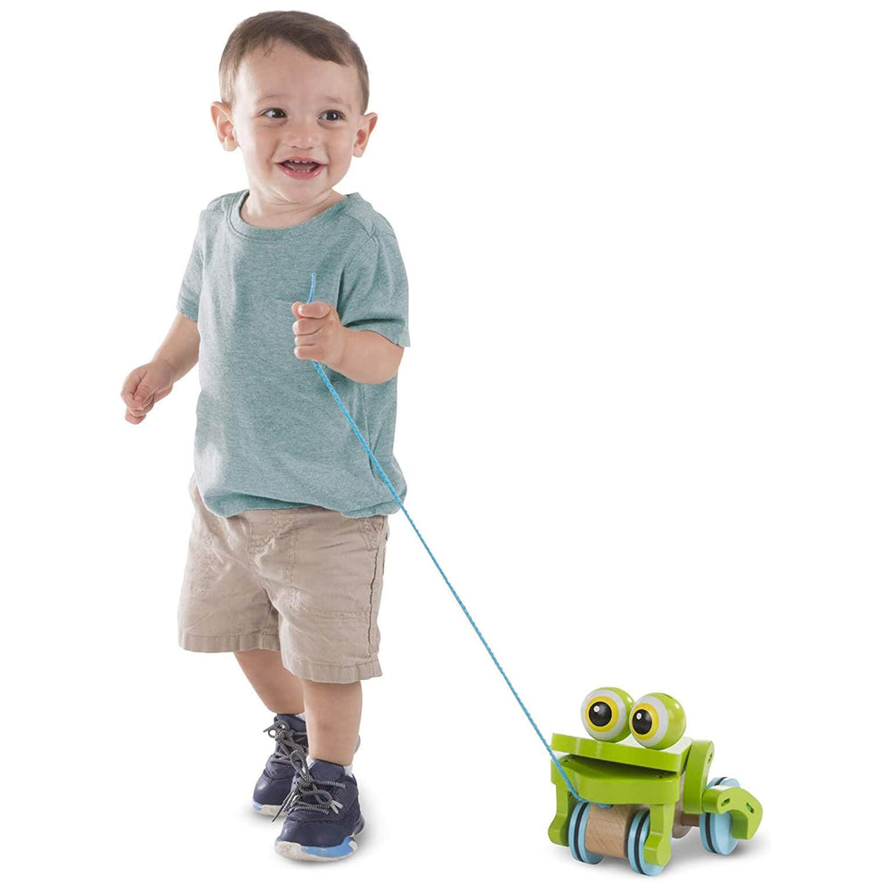 Melissa & Doug First Play Wooden Frog Pull Along Toddler Toy