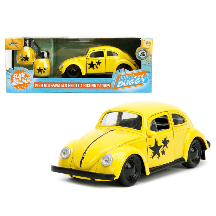 Punch Buggy 1959 Volkswagen Beetle &amp; Boxing Gloves Die-Cast Vehicle