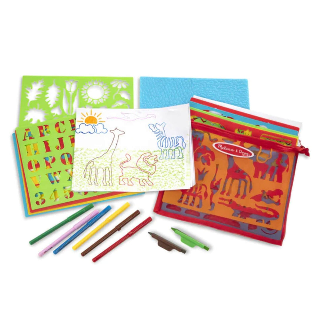 Melissa & Doug Stencil Art Activity Kit With Pouch 170+ Designs