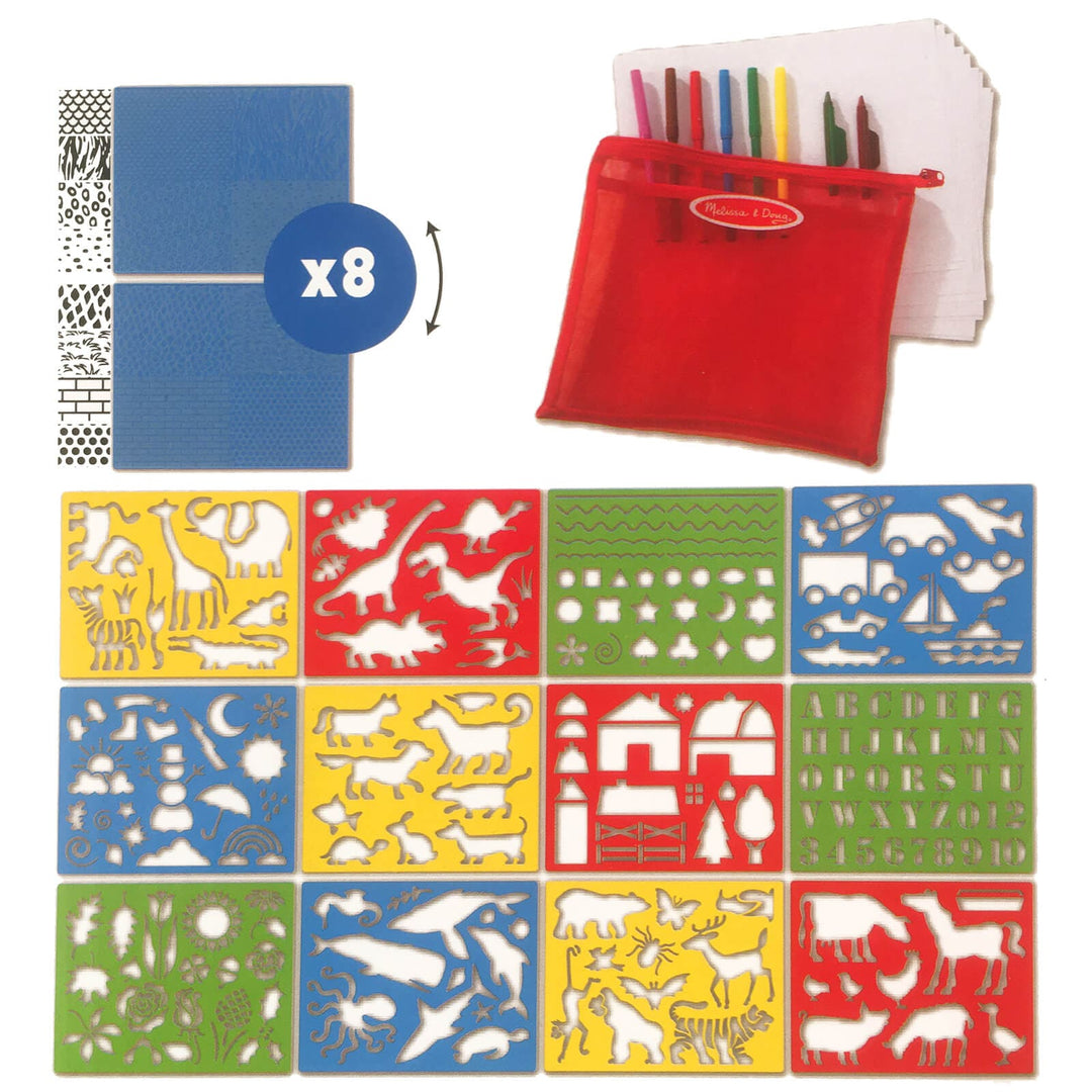 Melissa & Doug Stencil Art Activity Kit With Pouch 170+ Designs