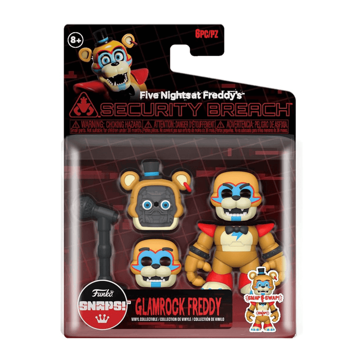 funko snaps five nights at freddy's collectible vinly in packaging with window - character glamrock freddy