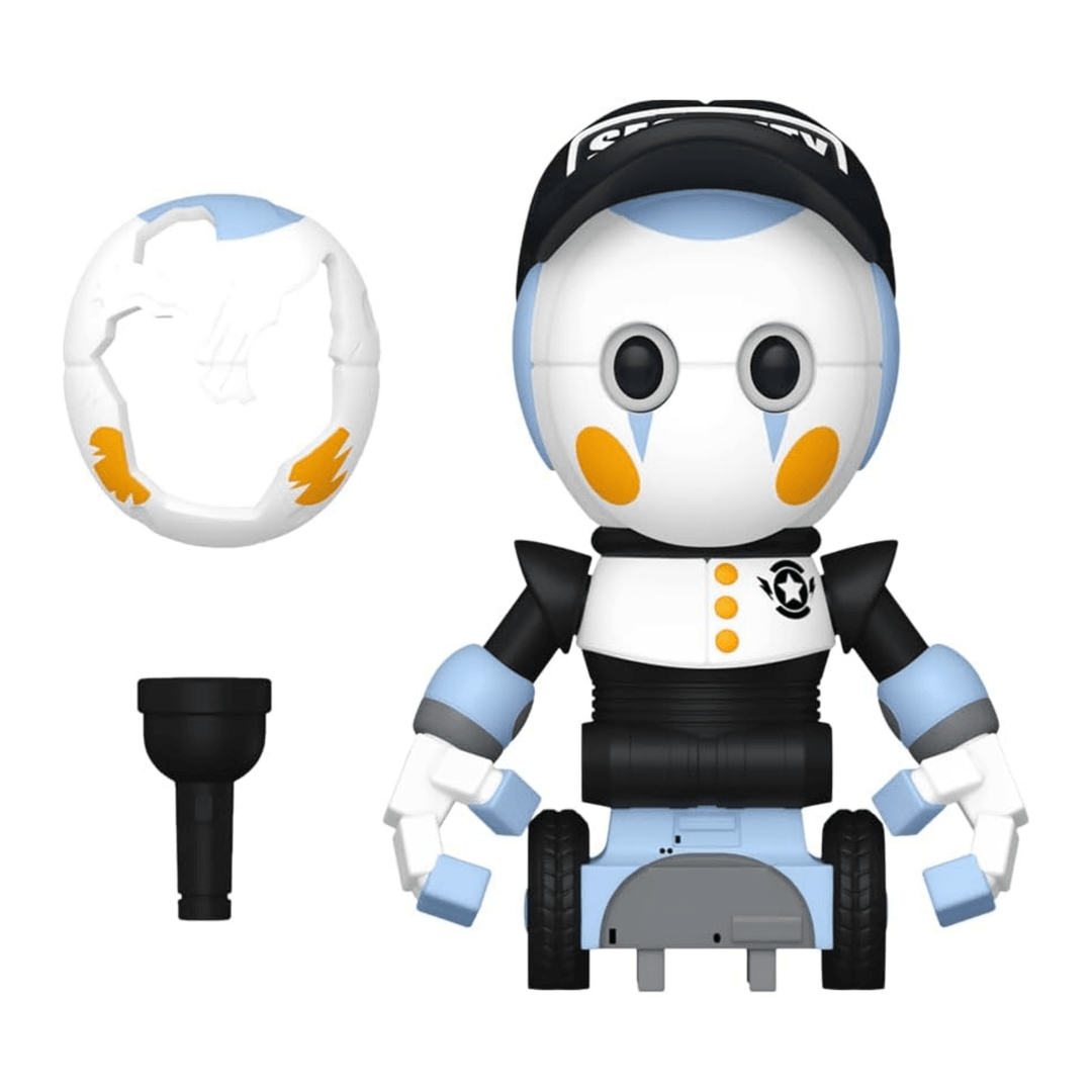 staff bot FNAF character with small torch accessory and additional face