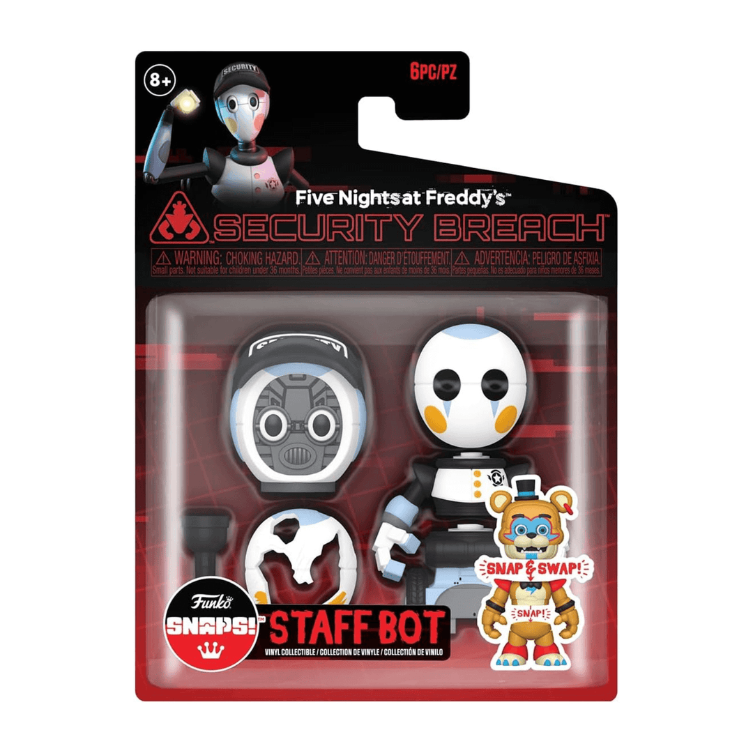 funko snaps five nights at freddy's collectible vinly in packaging with window - character staff bot