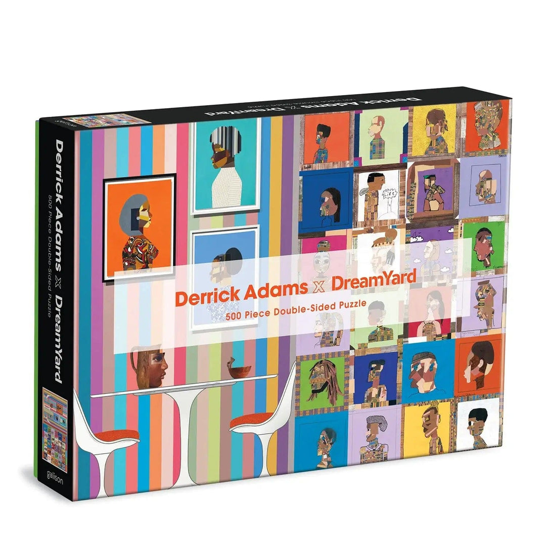 Derrick Adams x DreamYard 500 piece double sided jigsaw puzzle with colourful paintings