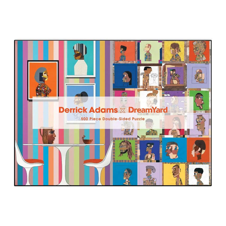 Derrick Adams x DreamYard 500 piece double sided jigsaw puzzle with colourful paintings