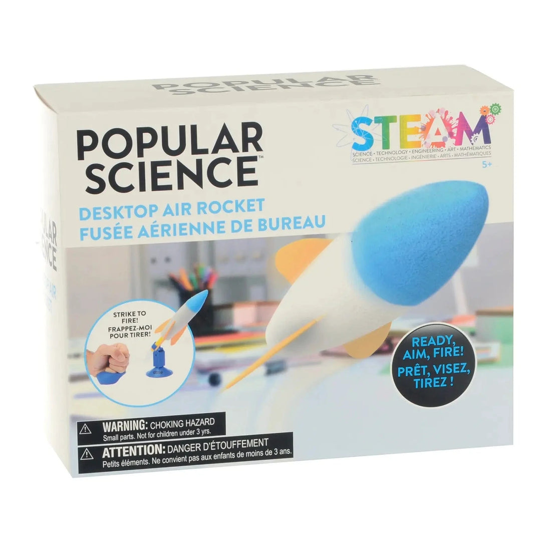 Popular Science desktop air rocket kit for STEAM learning, in box packaging