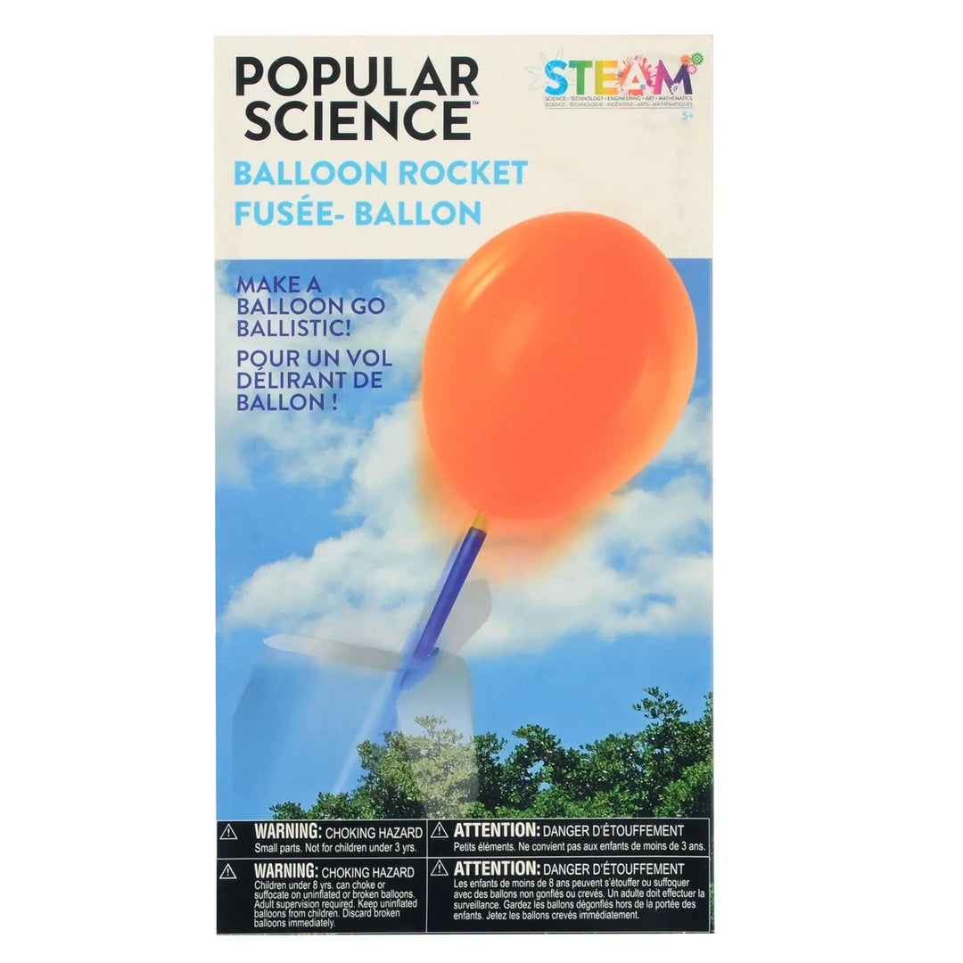 Popular Science Balloon Rocket Kit to make a balloon go ballistic, in box packaging