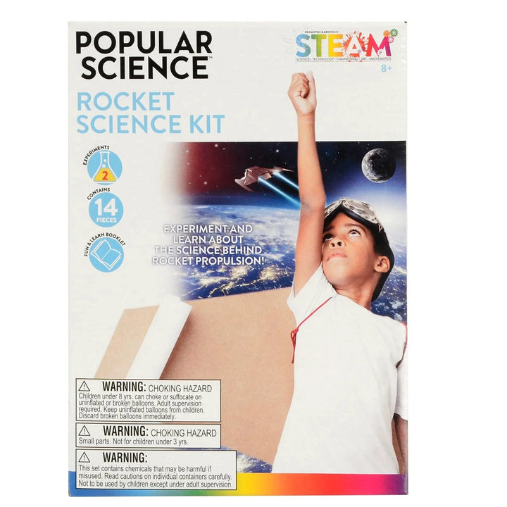 Box packaged Rocket Science Kit from Popular Science with 2 experiments