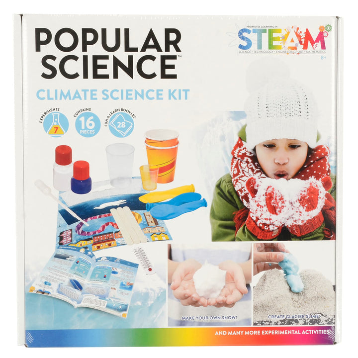 Popular Science Climate Science Kit containing 16 pieces for 7 experimental activities for children