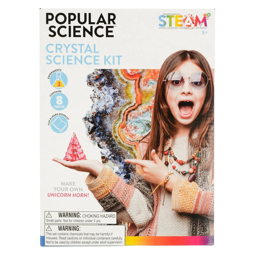 Popular Science Crystal Science Kit with 8 pieces and 3 experimental activities for children