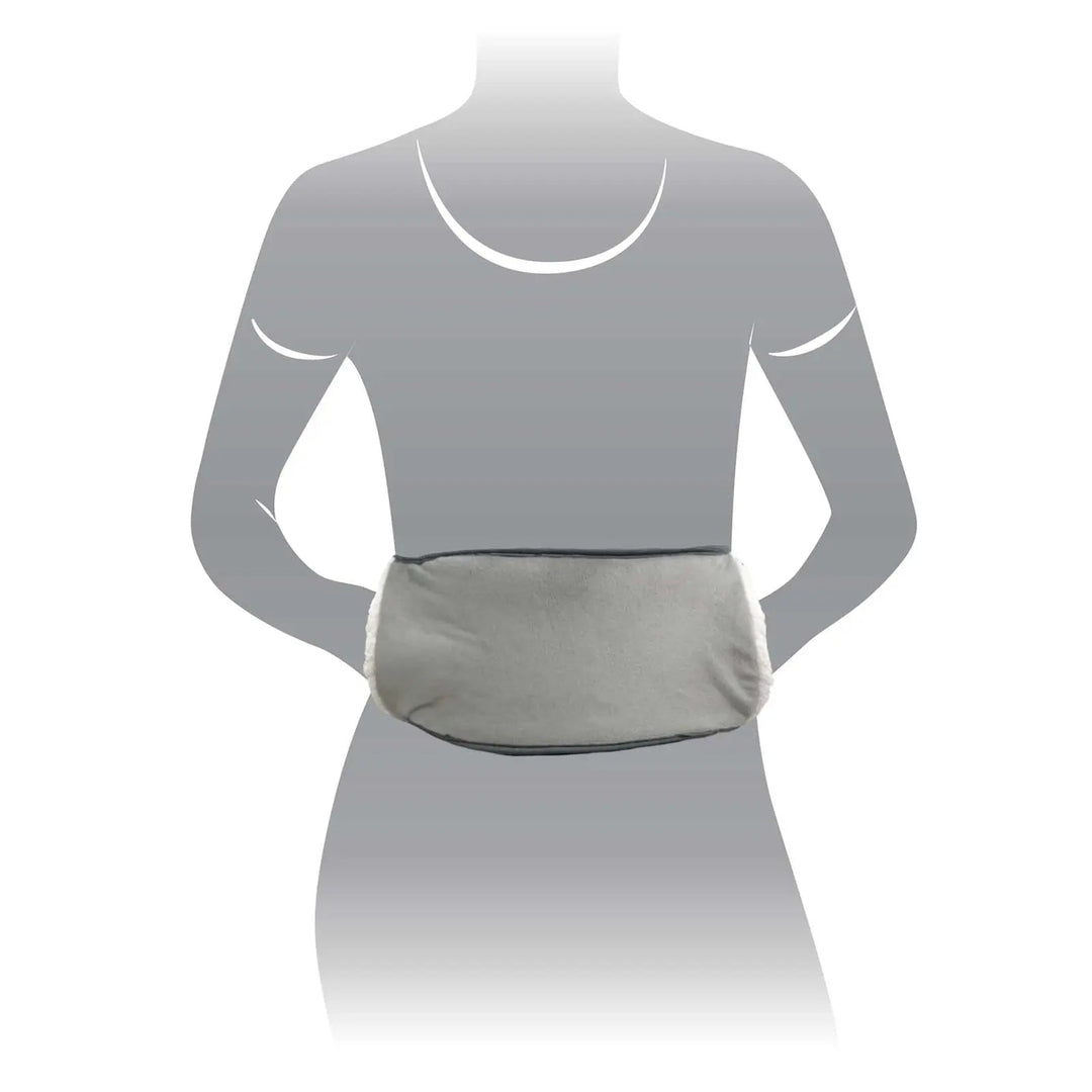 grey waist belt for hot water bottle and hand warmer