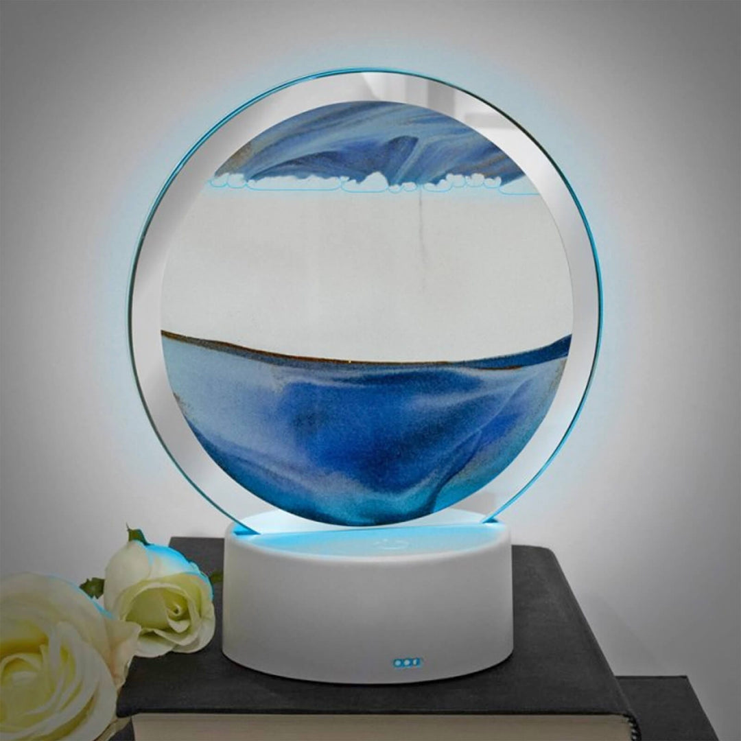 Quicksand Table Lamp Sand Art Landscape Colour Changing Light LED Blue