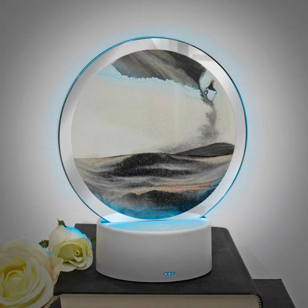 Quicksand Table Lamp Sand Art Landscape Colour Changing Light LED Black/White