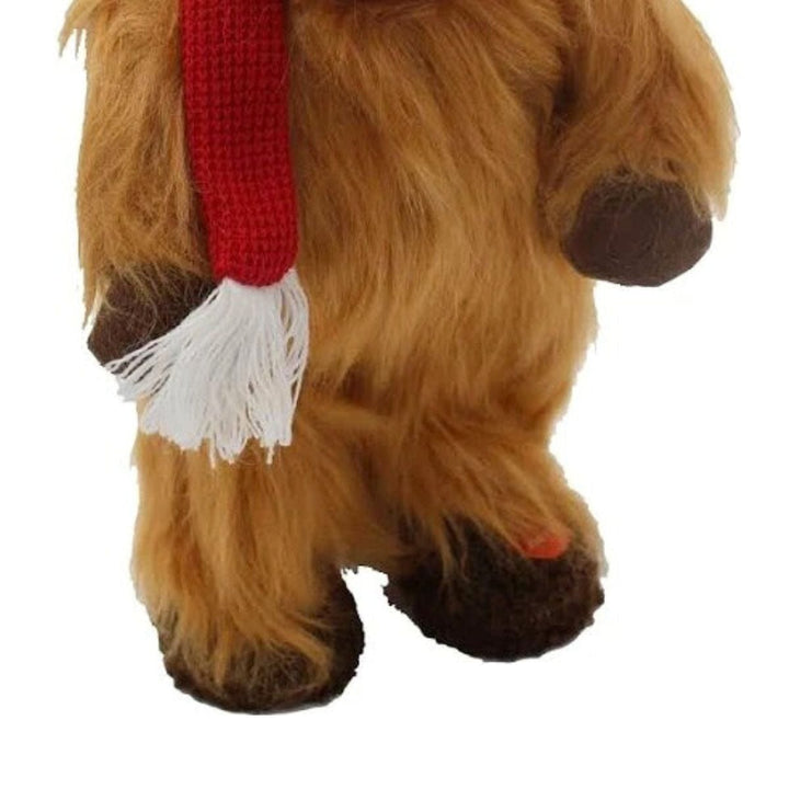 detail shot of highland cow body with press me feature on foot