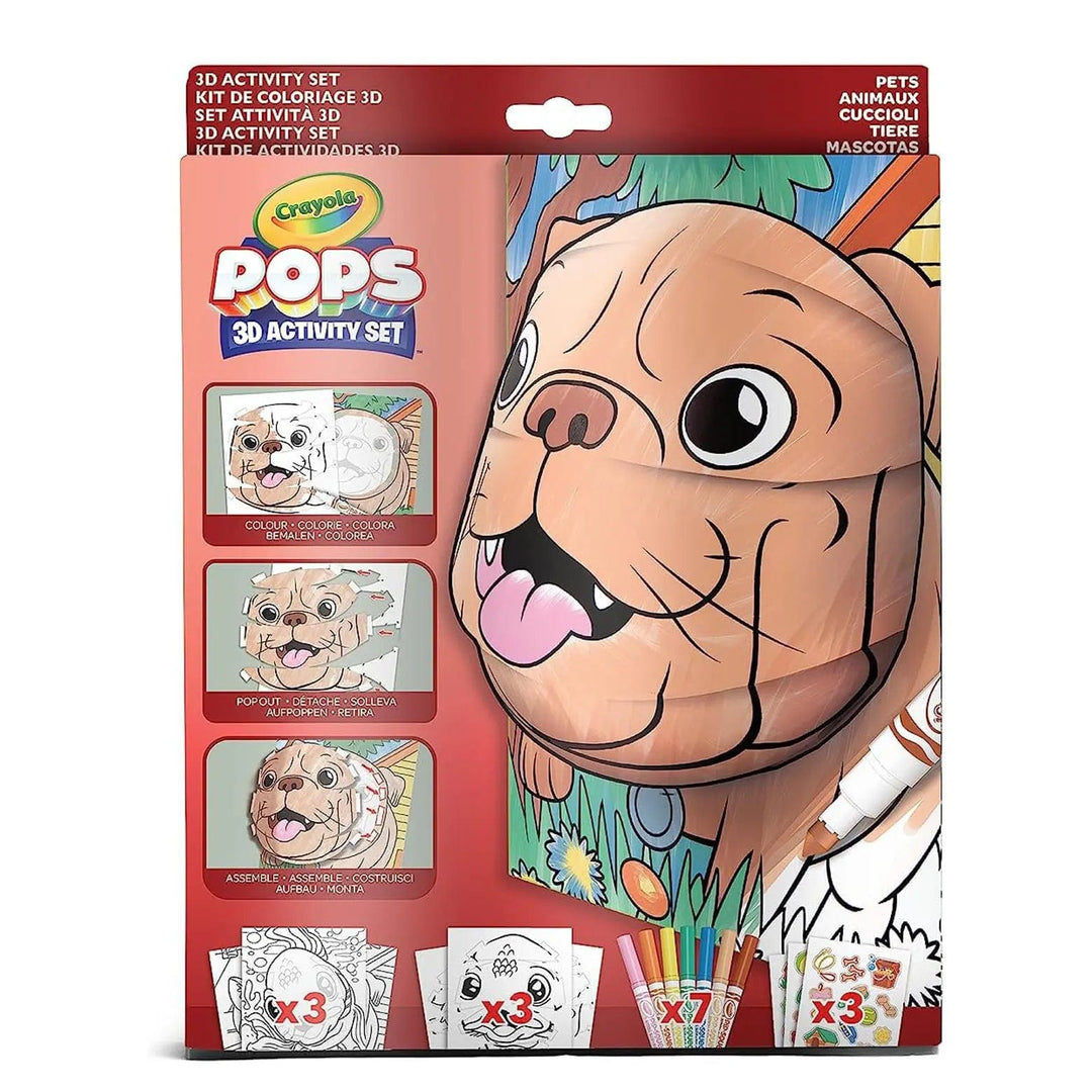 Crayola Pops 3d activity set featuring pets and includes 7 marker pens